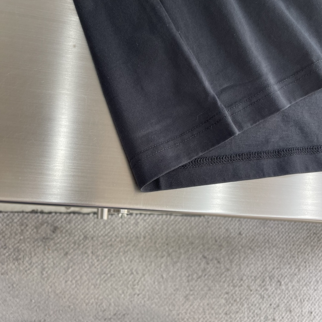 -BALENCIAG 26SS字母刺绣圆领套头中号版型T恤232支巴黎棉双纱100棉300克1*1拉架罗