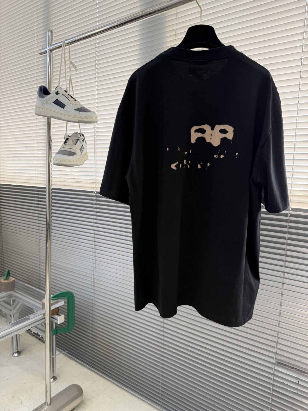 -BALENCIAG 经典圆领数码印花直喷短袖T恤230克100%活性黑极品棉340克十字罗纹面料酵洗数