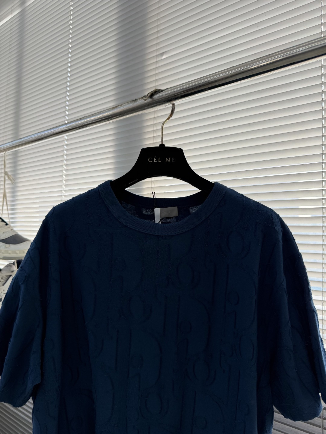 -DIO 25SS满身提花LOGO宽松T恤定制240克DIOR100%精梳棉提花面料配套1*1拉架罗纹提