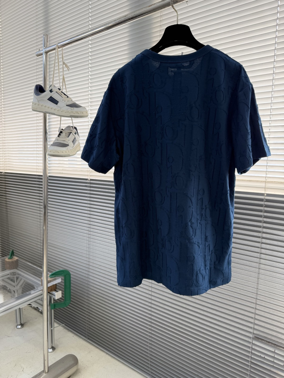 -DIO 25SS满身提花LOGO宽松T恤定制240克DIOR100%精梳棉提花面料配套1*1拉架罗纹提
