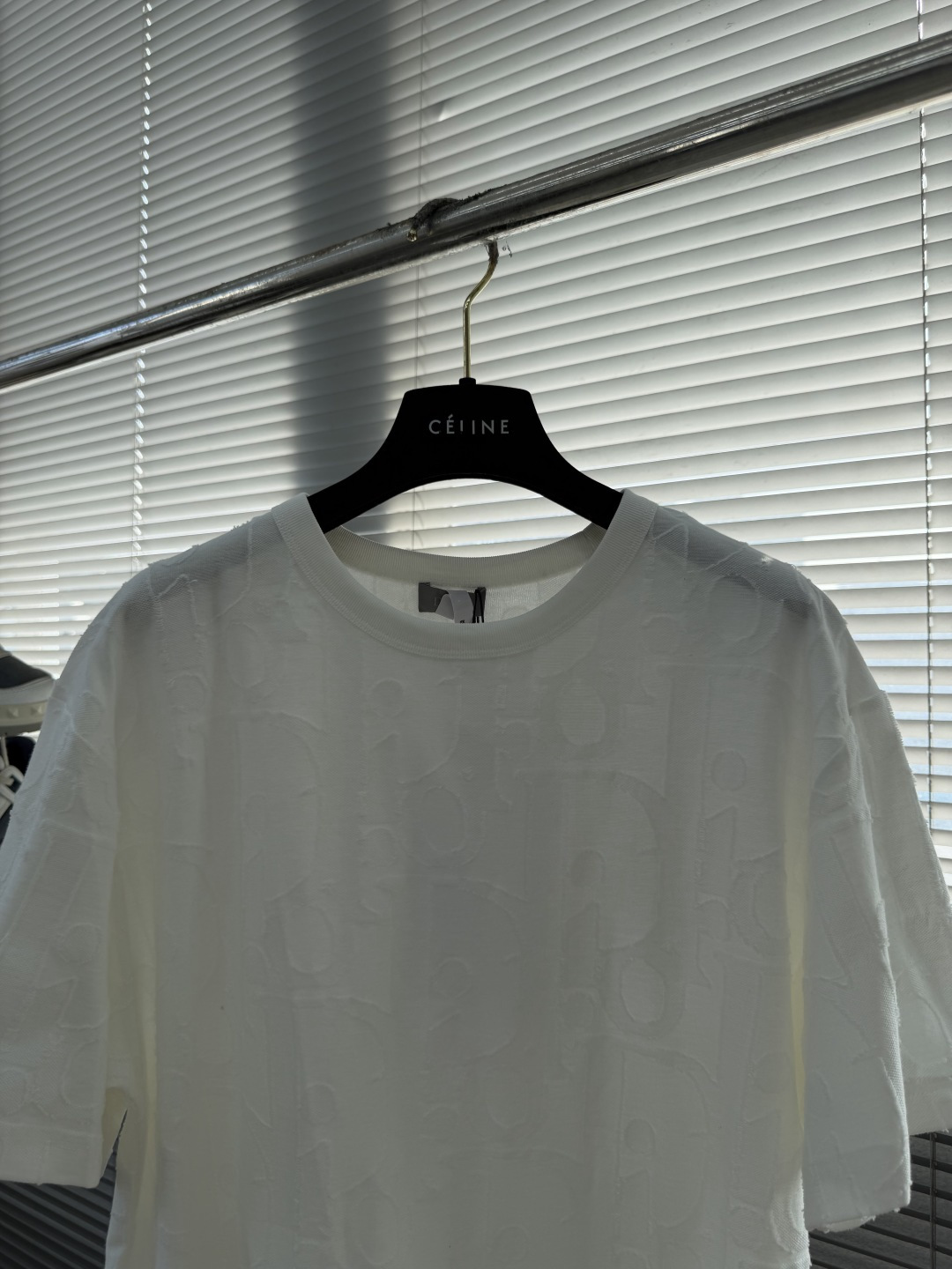 -DIO 25SS满身提花LOGO宽松T恤定制240克DIOR100%精梳棉提花面料配套1*1拉架罗纹提