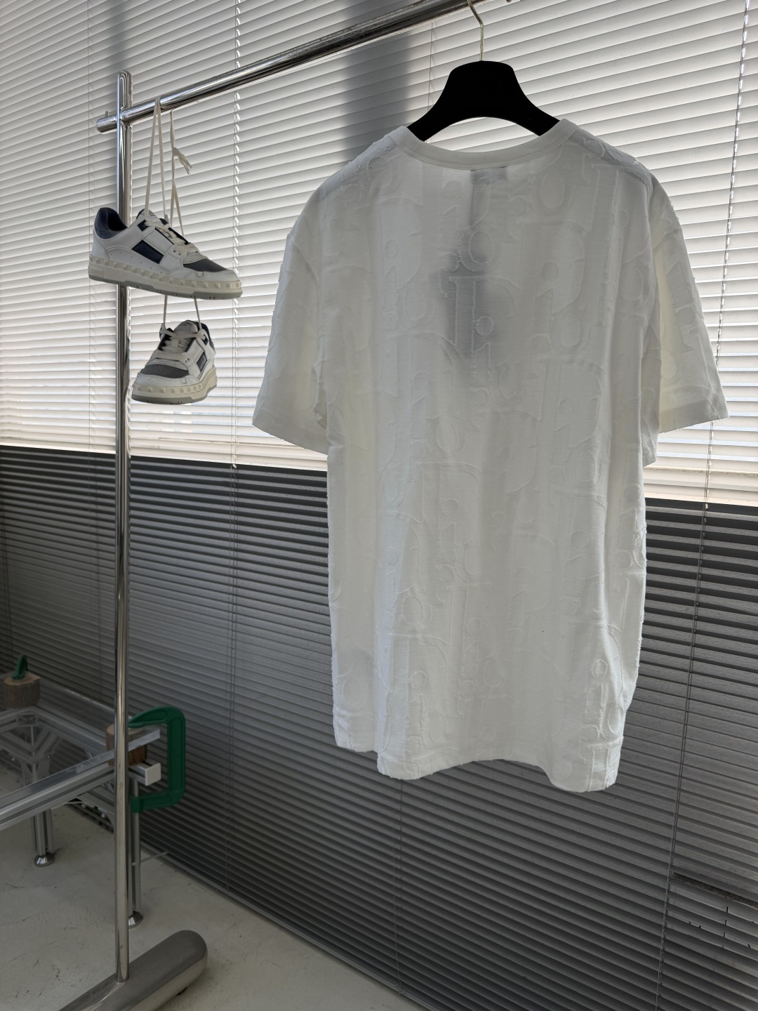 -DIO 25SS满身提花LOGO宽松T恤定制240克DIOR100%精梳棉提花面料配套1*1拉架罗纹提