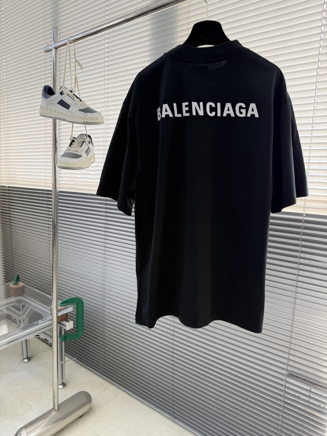 -BALENCIAG 26SS字母刺绣圆领套头中号版型T恤232支巴黎棉双纱100棉300克1*1拉架罗