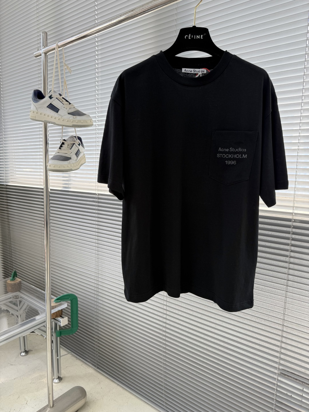 -Acne Studios 徽标口袋短袖定制云絮爽滑麻棉料 柔软细腻 舒适贴肤 用云絮白演绎高级白的克制