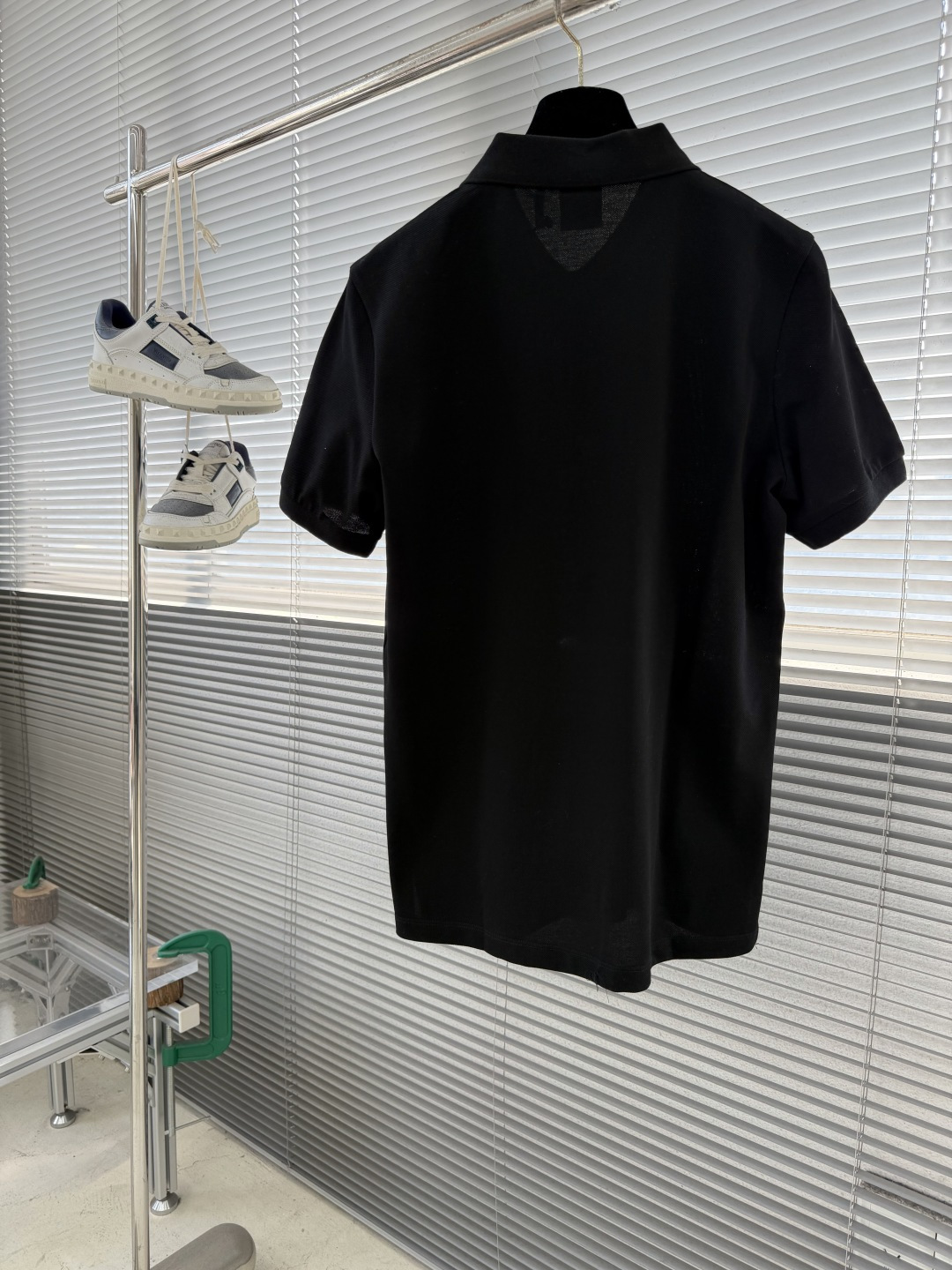 -Dio 26ss新款Polo 衫 黑色棉质珠地布 Dio* Clover 图案刺绣乔纳森·安德森 (J