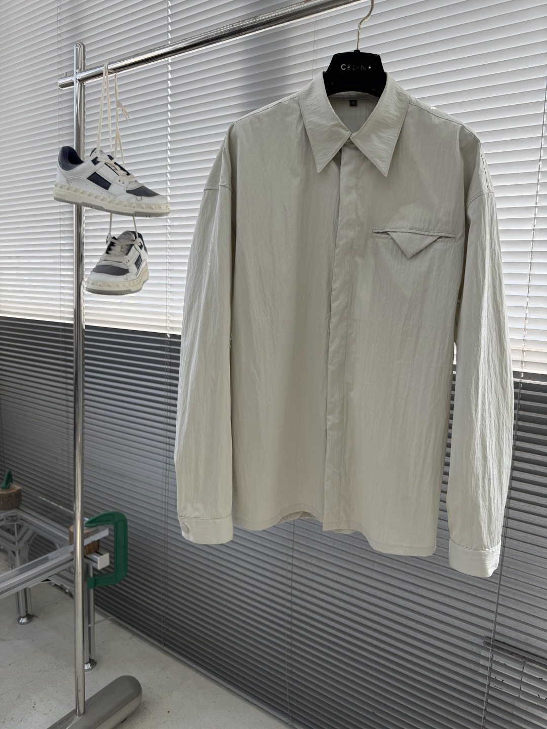 -Bottega Veneta Bv2026ss最新爆款 经典三角折叠口袋 单排扣衬衫外套 码数：48-