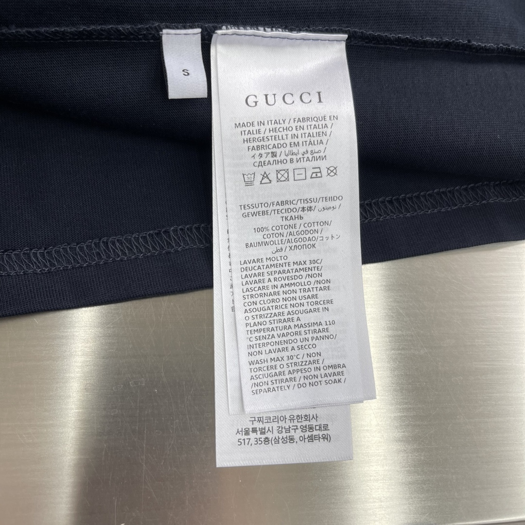 -GUCC 26ss新款T恤甄选重磅针织棉打造，精心缀饰典藏标识刺绣。码数：S.M.L.XL衣长7273