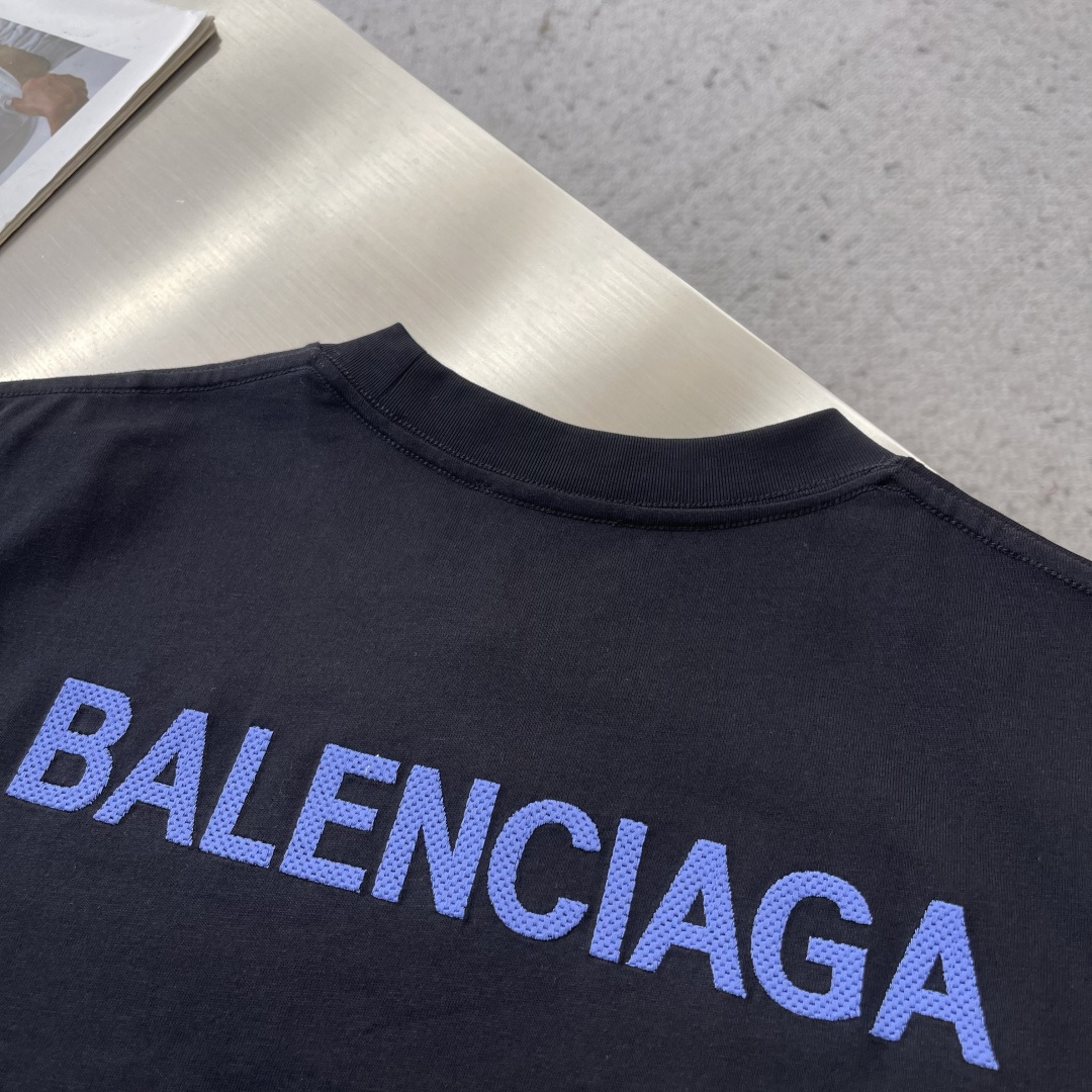 -Balenciag 2026春夏新款首发专柜最新款短袖圆领T恤 高端订制 设计前卫时尚！品牌logo手