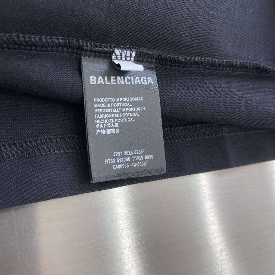 -Balenciag 2026春夏新款首发专柜最新款短袖圆领T恤 高端订制 设计前卫时尚！品牌logo手