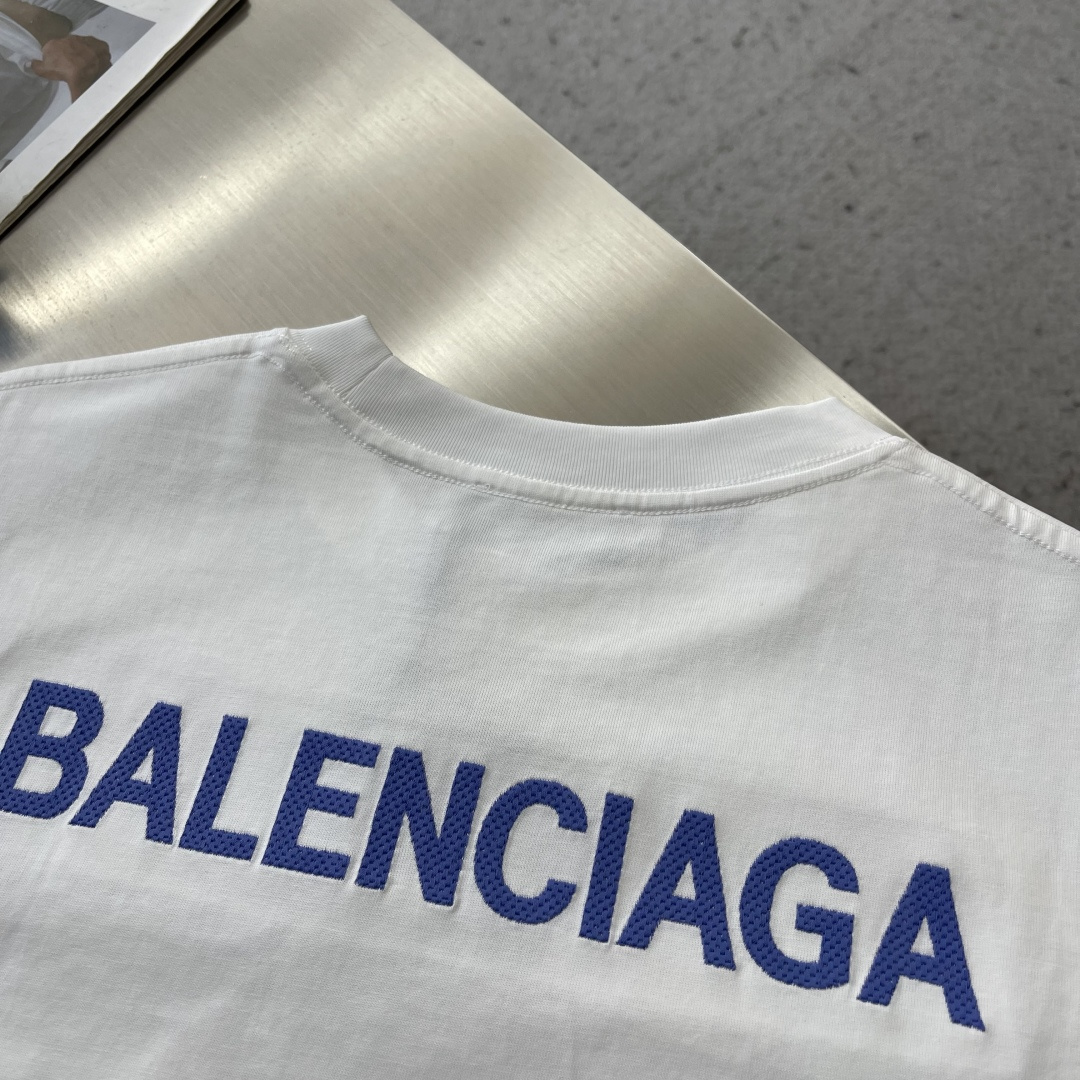-Balenciag 2026春夏新款首发专柜最新款短袖圆领T恤 高端订制 设计前卫时尚！品牌logo手