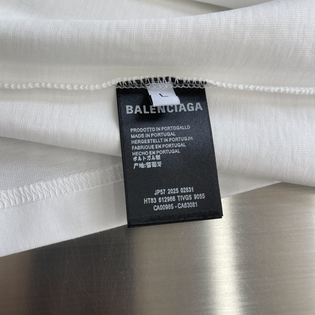 -Balenciag 2026春夏新款首发专柜最新款短袖圆领T恤 高端订制 设计前卫时尚！品牌logo手