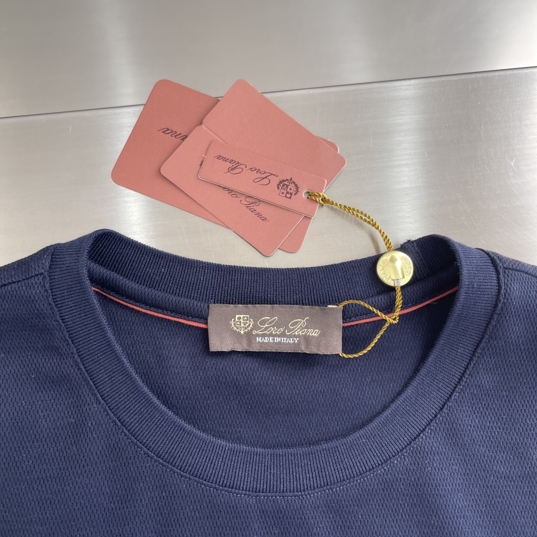 -Loro Piana 王炸来袭 26ss 顶级爆款短袖经典百搭 纯棉面料 舒适透气 经典百搭 码数：4