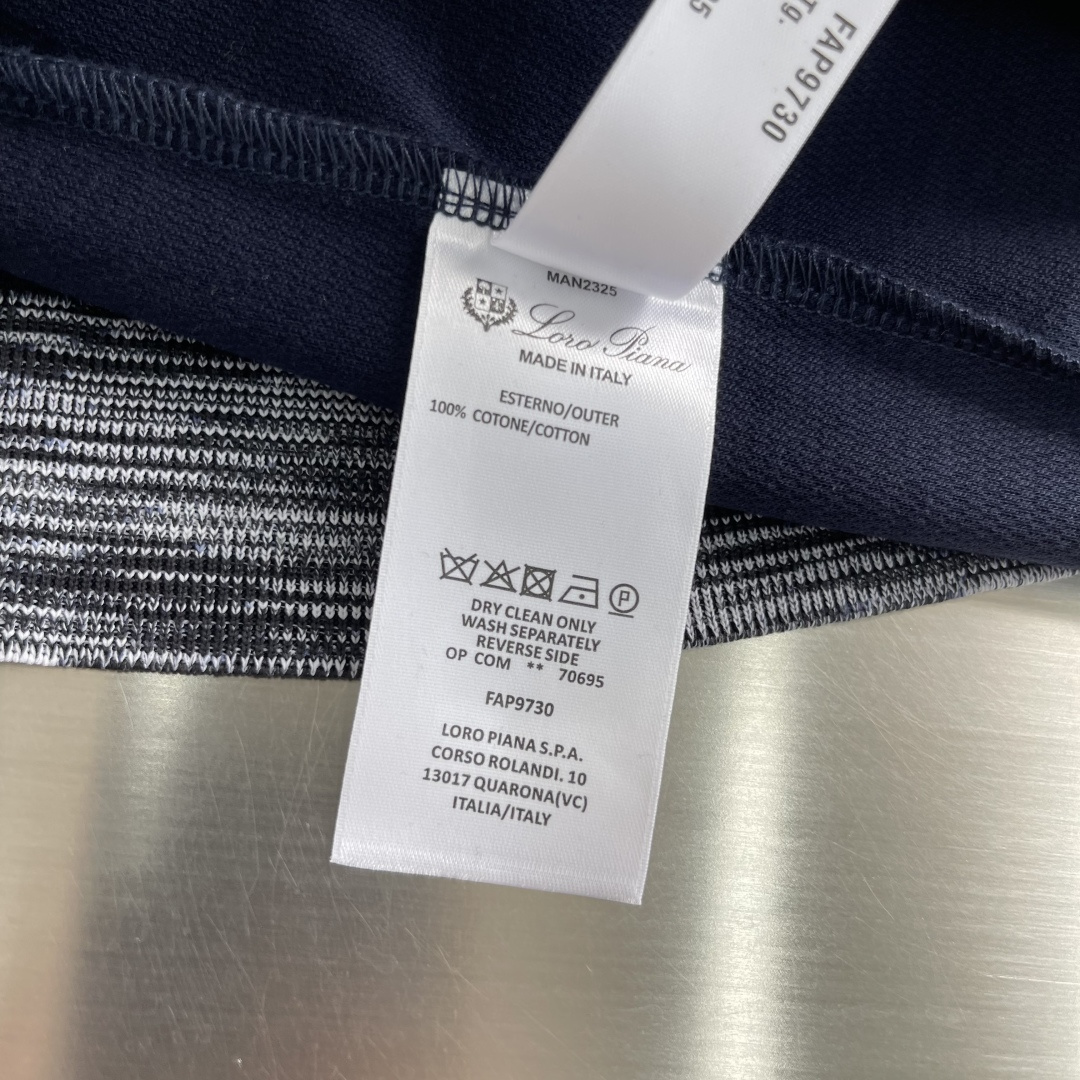 -Loro Piana 王炸来袭 26ss 顶级爆款短袖经典百搭 纯棉面料 舒适透气 经典百搭 码数：4