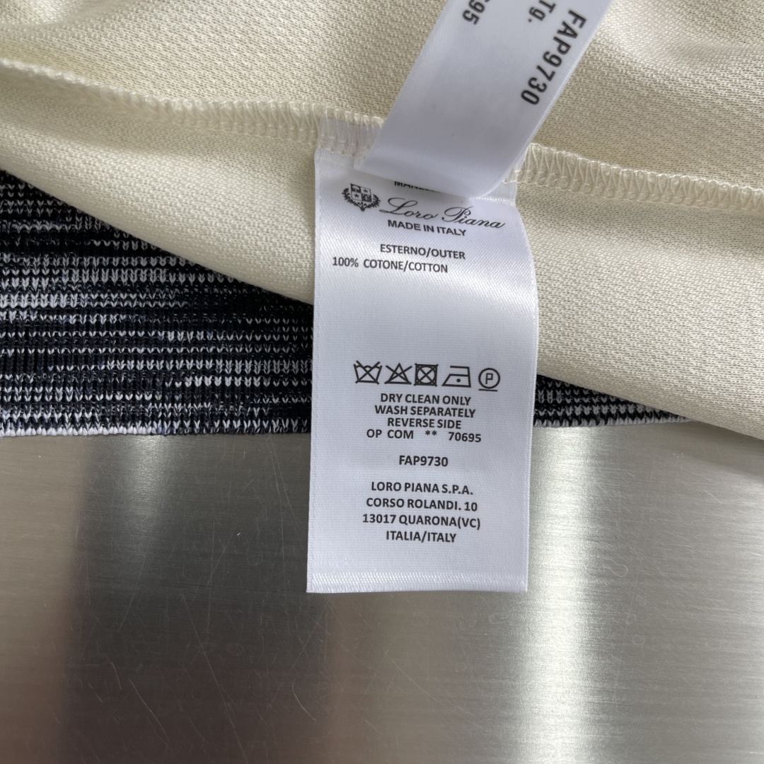 -Loro Piana 王炸来袭 26ss 顶级爆款短袖经典百搭 纯棉面料 舒适透气 经典百搭 码数：4