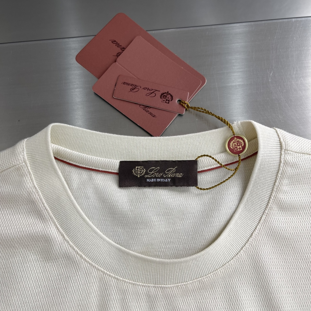 -Loro Piana 王炸来袭 26ss 顶级爆款短袖经典百搭 纯棉面料 舒适透气 经典百搭 码数：4