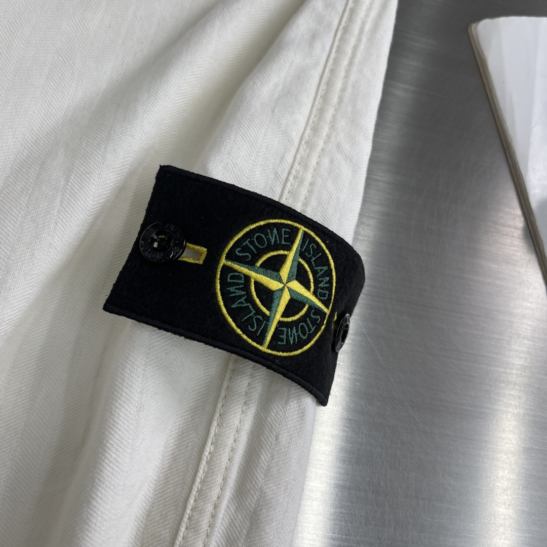 上衣-Dio X Stone Island 联名系列 2026春夏新品天然亚麻立领夹克外套,商务休闲实穿