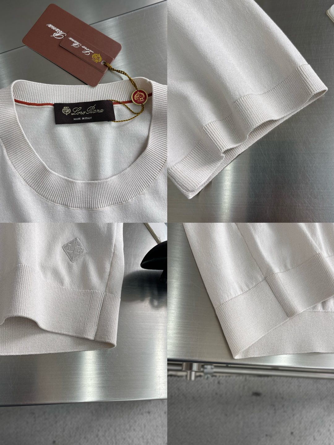 -loro Piana 香港洋行渠道货，纯正血统品质，2026夏季新款男士丝光针织混纺圆领短袖针织短袖T
