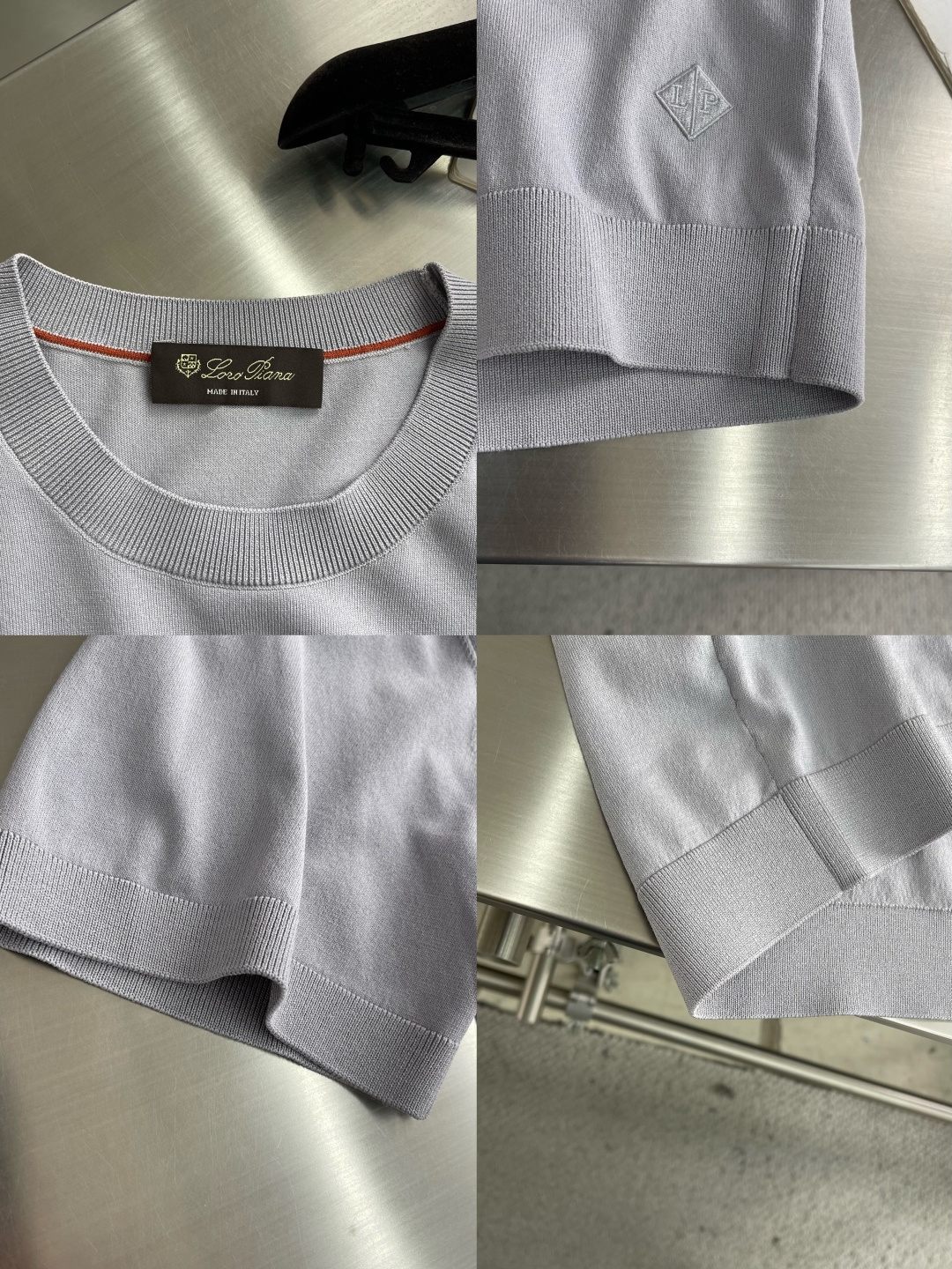-loro Piana 香港洋行渠道货，纯正血统品质，2026夏季新款男士丝光针织混纺圆领短袖针织短袖T