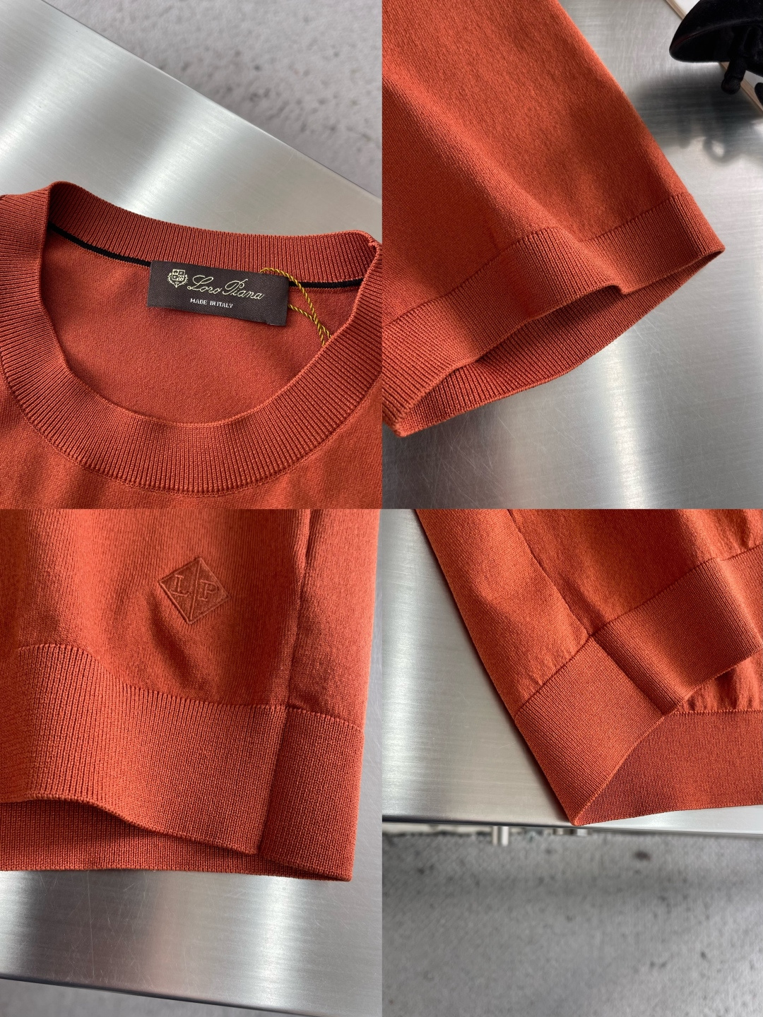 -loro Piana 香港洋行渠道货，纯正血统品质，2026夏季新款男士丝光针织混纺圆领短袖针织短袖T