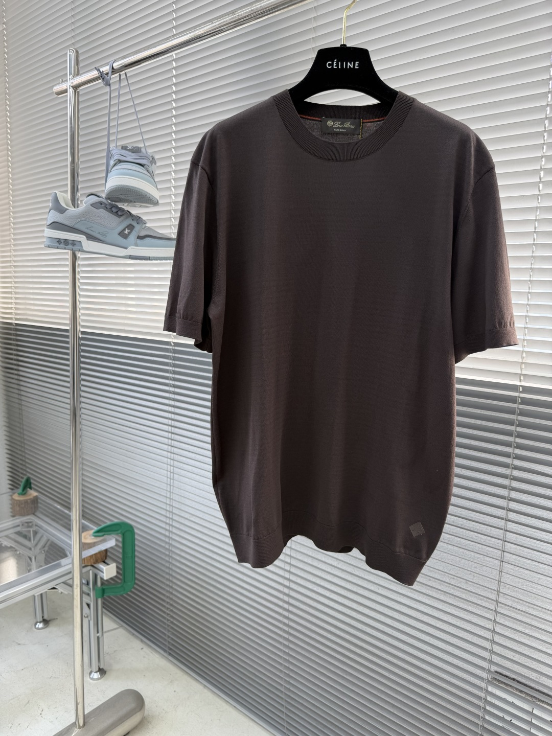 -loro Piana 香港洋行渠道货，纯正血统品质，2026夏季新款男士丝光针织混纺圆领短袖针织短袖T