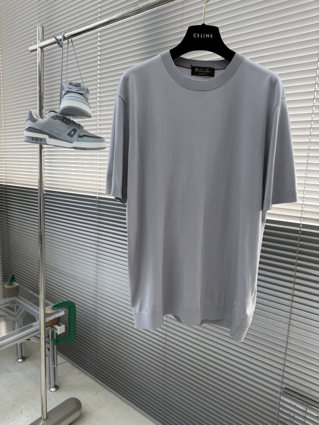 -loro Piana 香港洋行渠道货，纯正血统品质，2026夏季新款男士丝光针织混纺圆领短袖针织短袖T