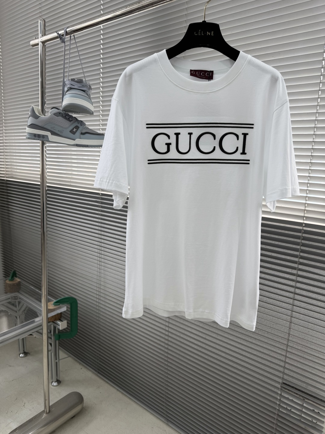 -GUCC 2026春夏新款首发专柜最新款短袖圆领T恤 高端订制 设计前卫时尚！品牌logo工艺刺绣字母