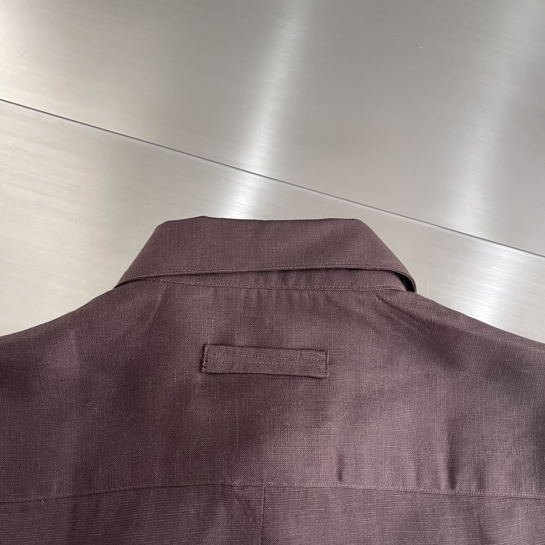 -Z zegn 莱赛尔亚麻混纺休闲衬衫源自意大利的奢华男装典范zegNA，百年匠造传承，以对品质的极致苛