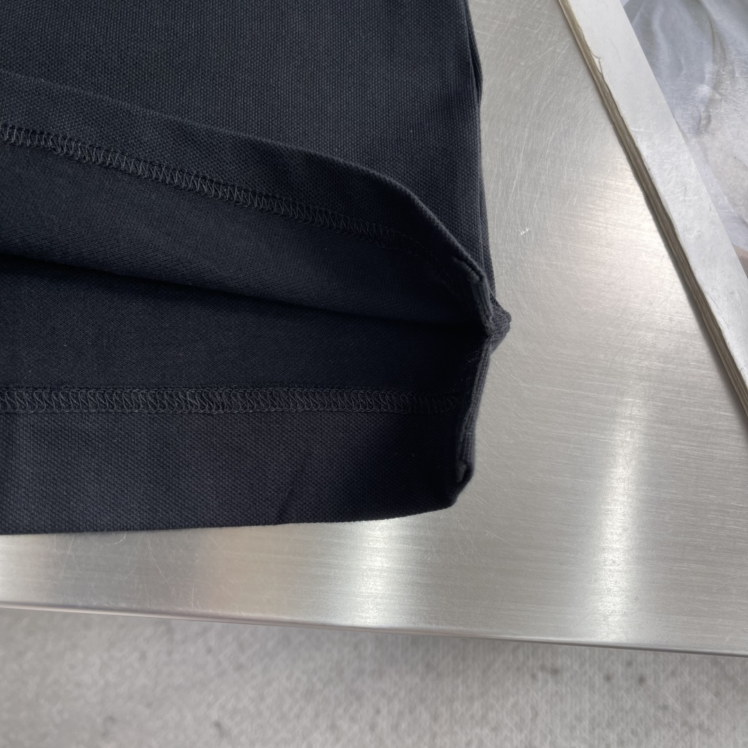 -Acne Studios 26SS翻领徽标刺绣POLO衫精梳珠地面料230克1*1全棉罗纹进口刺绣面料