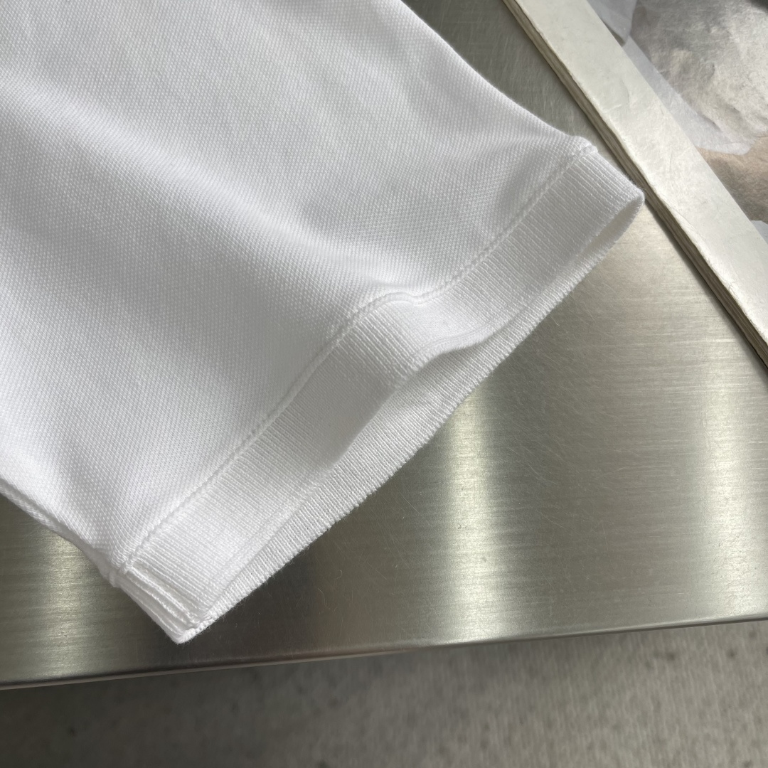 -Acne Studios 26SS翻领徽标刺绣POLO衫精梳珠地面料230克1*1全棉罗纹进口刺绣面料