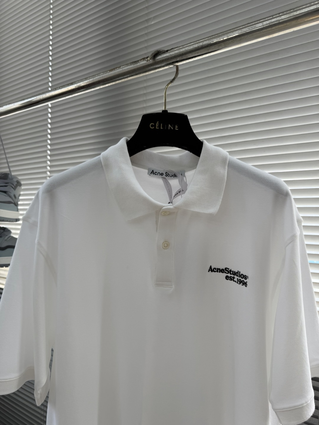 -Acne Studios 26SS翻领徽标刺绣POLO衫精梳珠地面料230克1*1全棉罗纹进口刺绣面料