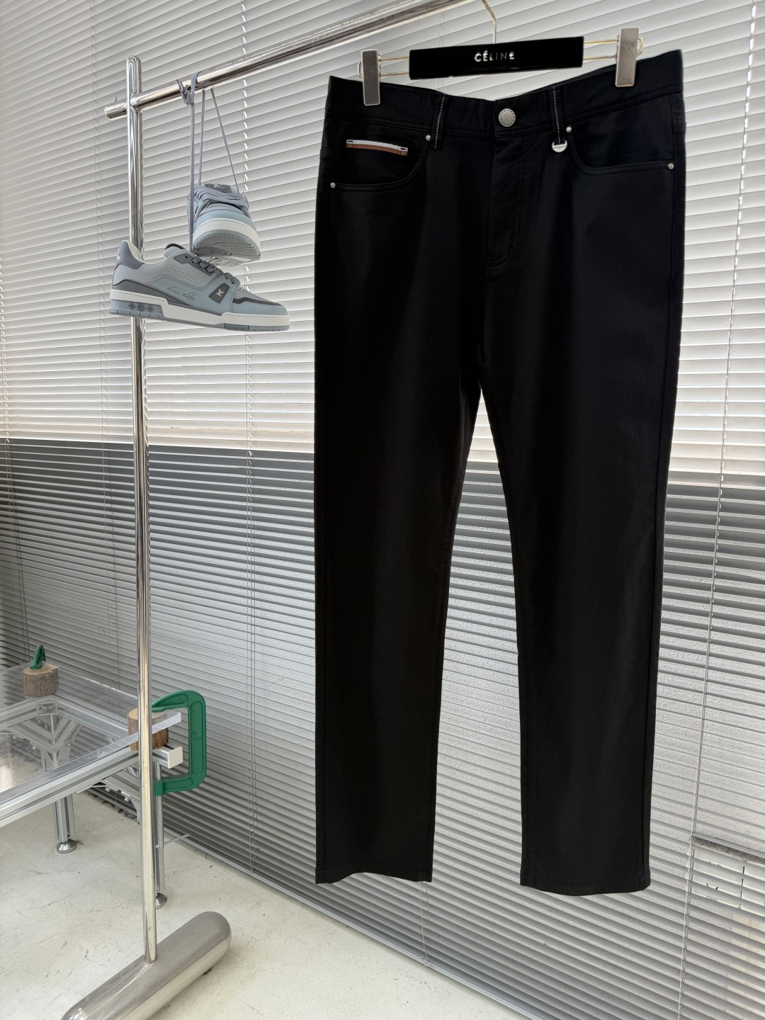 -Canali 26ss春夏新款休闲裤。专柜同步 直筒版型 定制专柜同步棉布面料 古银色五金高级 后袋工