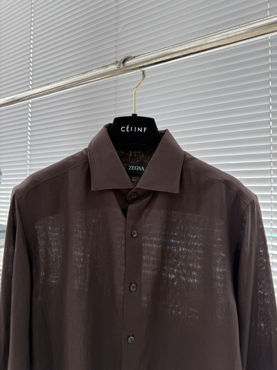 -Z zegn 莱赛尔亚麻混纺休闲衬衫源自意大利的奢华男装典范zegNA，百年匠造传承，以对品质的极致苛