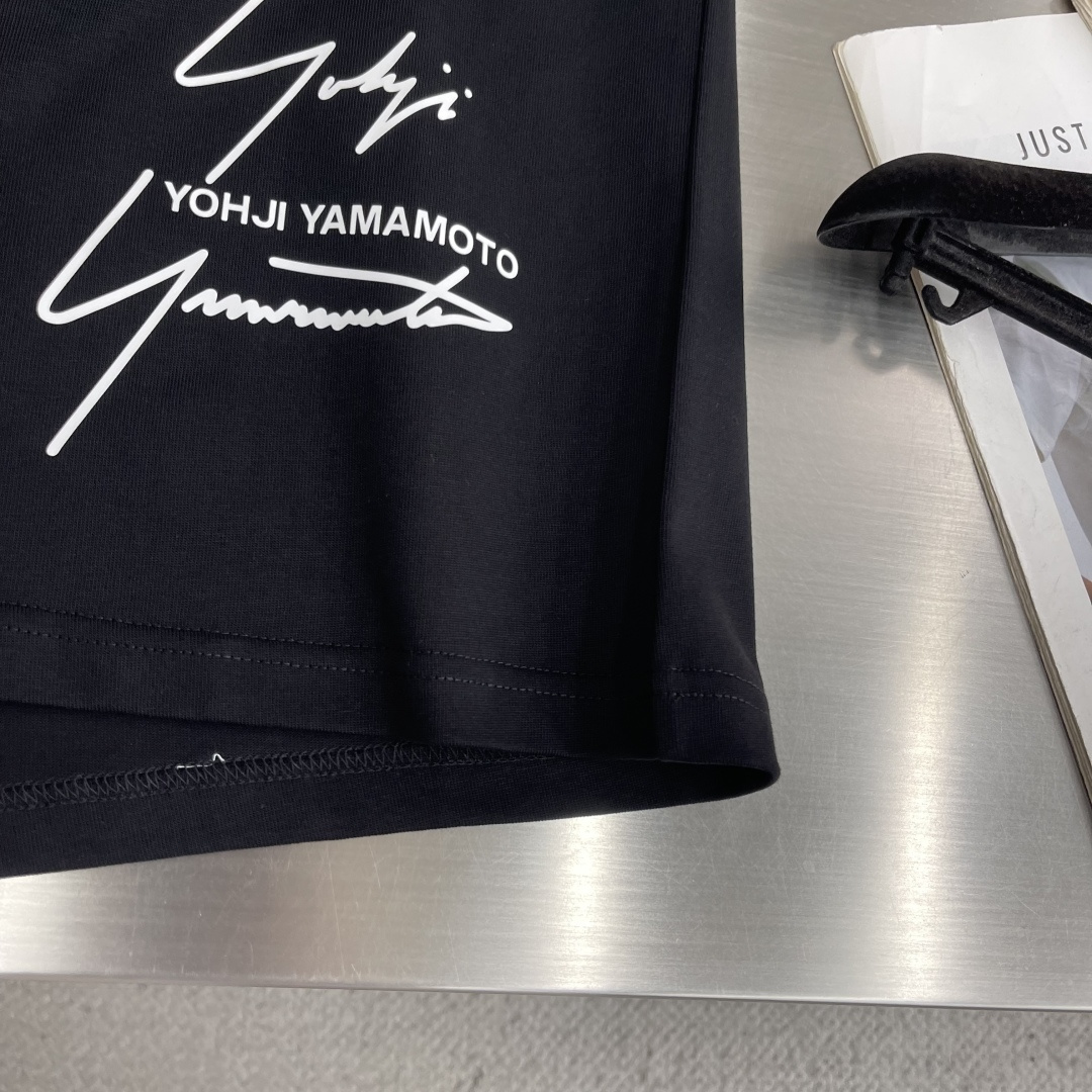 -Y-3 Yamamoto山本耀司 夏季新款Y3植绒短袖T恤，重磅40支双纱精梳棉 上身柔软舒适贴身耐穿