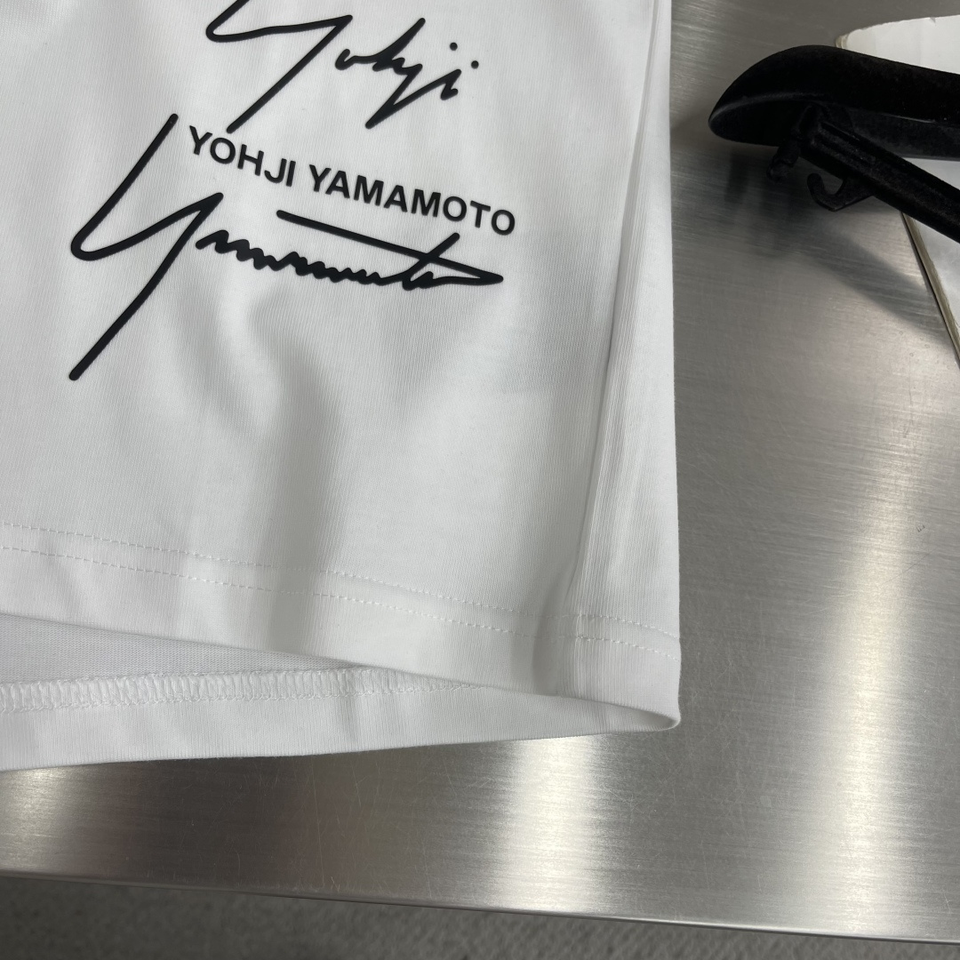 -Y-3 Yamamoto山本耀司 夏季新款Y3植绒短袖T恤，重磅40支双纱精梳棉 上身柔软舒适贴身耐穿
