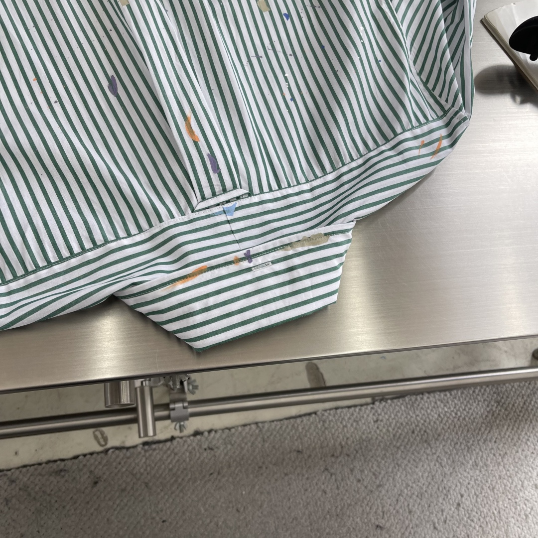 Ralph Lauren 26新款泼墨条纹棉质长袖 衬衫 经典版 男款 山谷绿 7