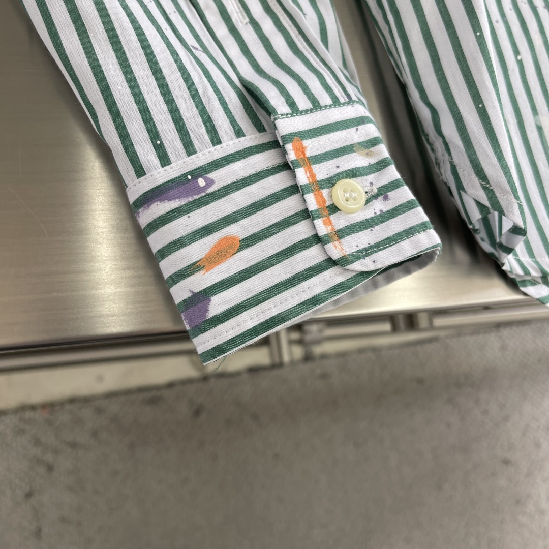 Ralph Lauren 26新款泼墨条纹棉质长袖 衬衫 经典版 男款 山谷绿 5