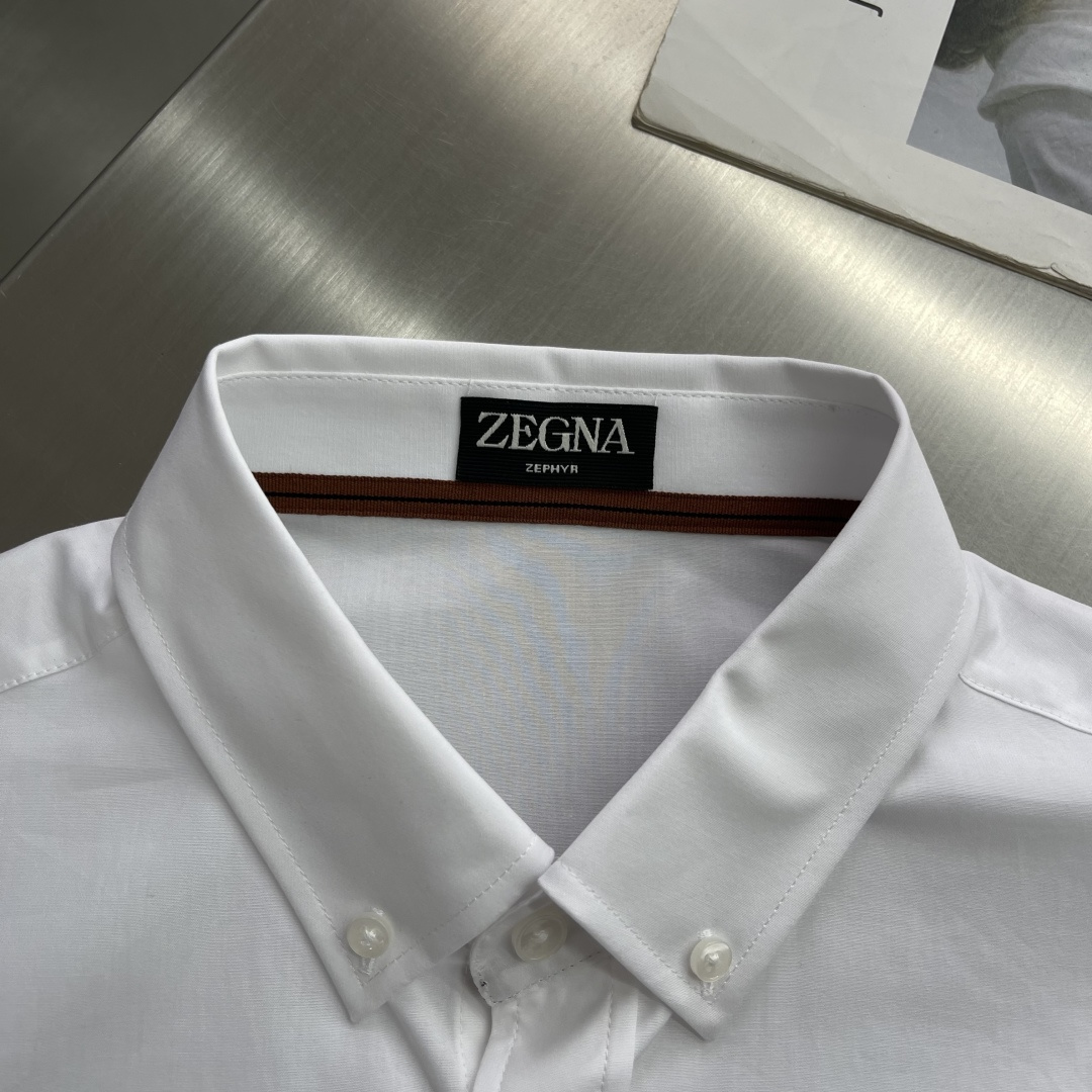 -z zegn 26ss 新款贴布长袖衬衫 本款衬衫胸前带有品牌字母刺绣点缀 高版本码数：M.L.XL.