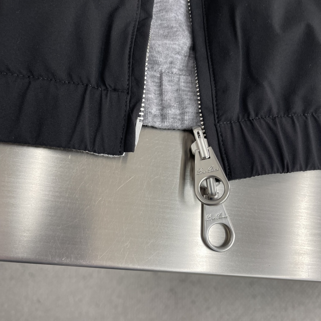-loro Piana 26ss新款纯色双面穿立领拉链长袖夹克外套 高版本。码数：M.l.Xl.XXl.