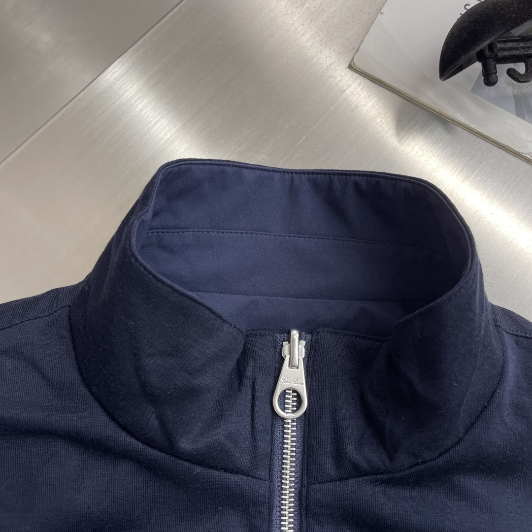 -loro Piana 26ss新款纯色双面穿立领拉链长袖夹克外套 高版本。码数：M.l.Xl.XXl.