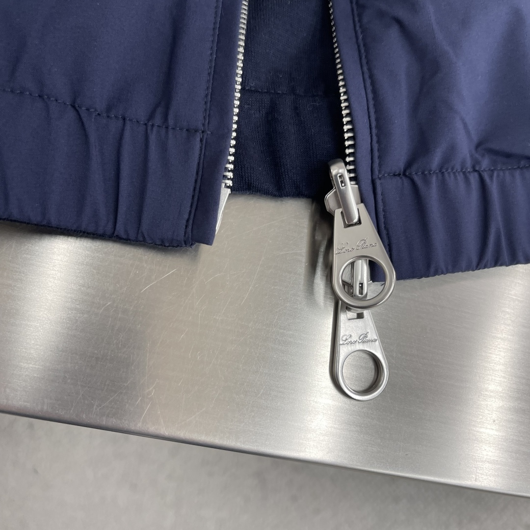 -loro Piana 26ss新款纯色双面穿立领拉链长袖夹克外套 高版本。码数：M.l.Xl.XXl.