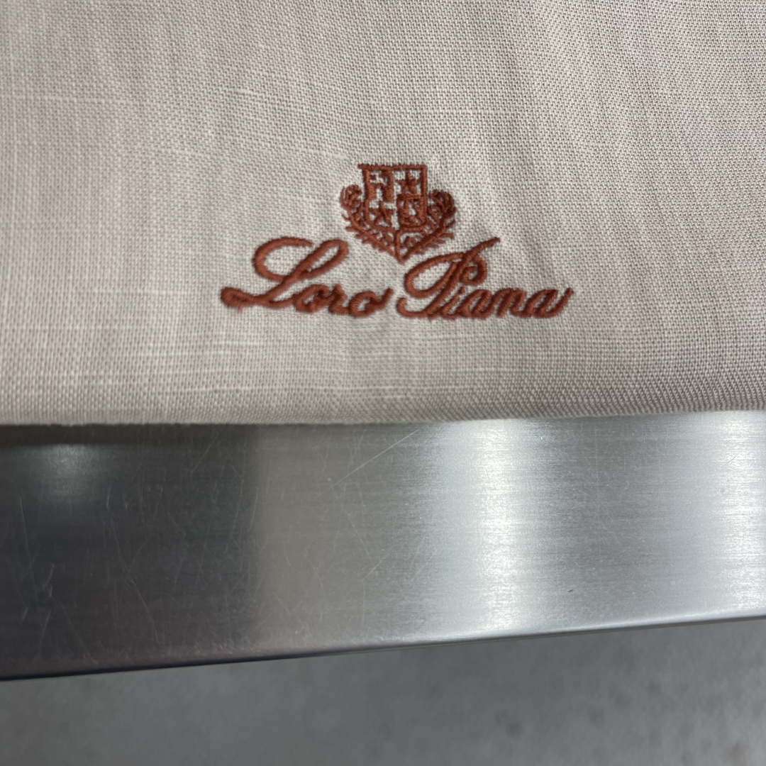 -loro Piana 26SS春夏新款进口亚麻面料纯色翻领衬衣，男士简约logo刺绣标识商务休闲百搭长