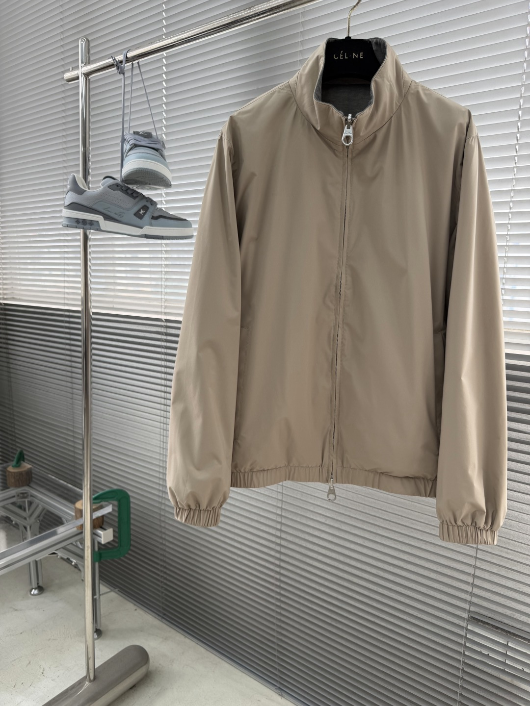 -loro Piana 26ss新款纯色双面穿立领拉链长袖夹克外套 高版本。码数：M.l.Xl.XXl.