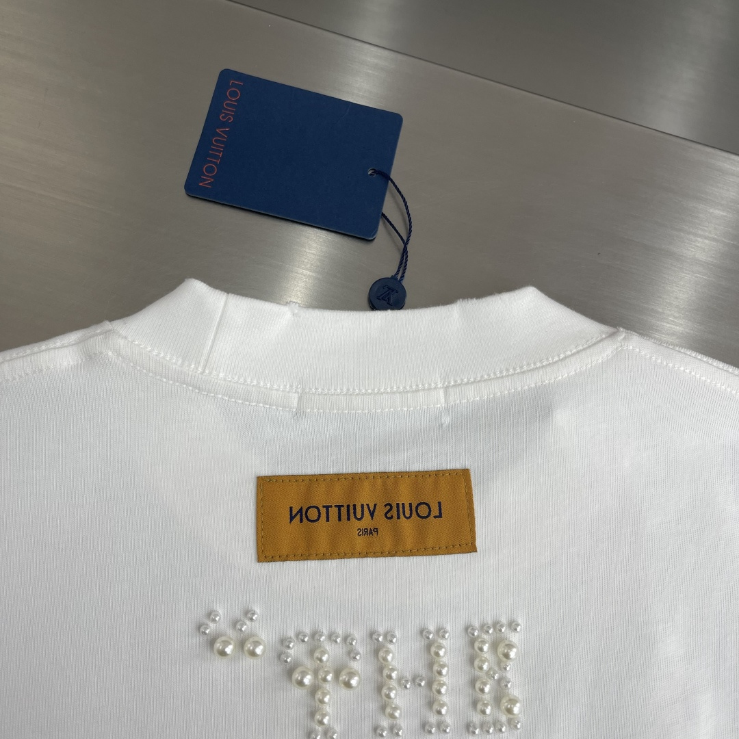 -驴牌 2026SS春夏新品 经典珠管绣T恤，奢潮必备！甄选重磅精梳棉，软糯垂坠🌾、透气亲肤，做旧磨毛工