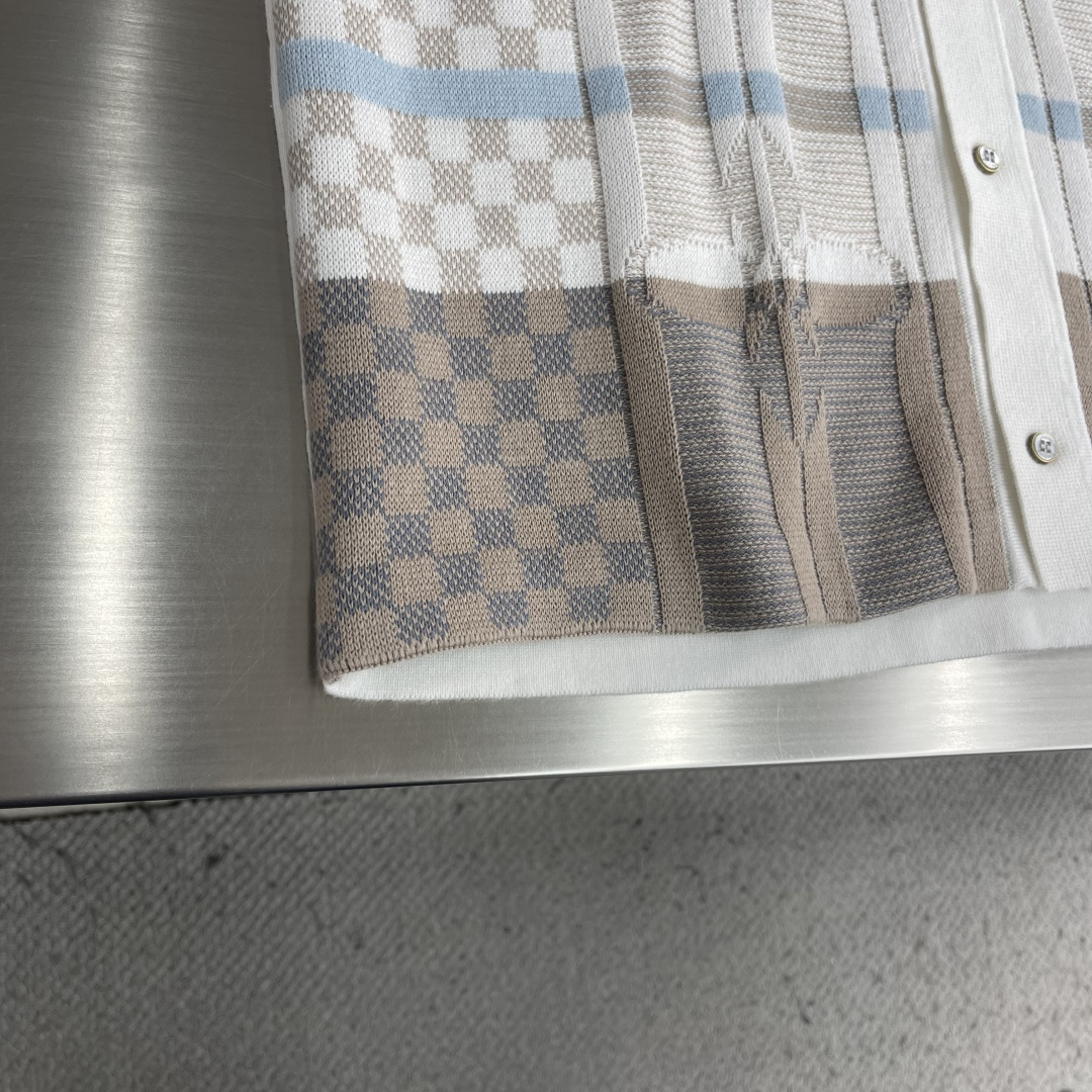 -驴牌 衬衫精纺棉提花POLO领珍珠母贝纽扣新款男女同款码数：S M L XL尺码衣长肩宽胸围袖长 S 