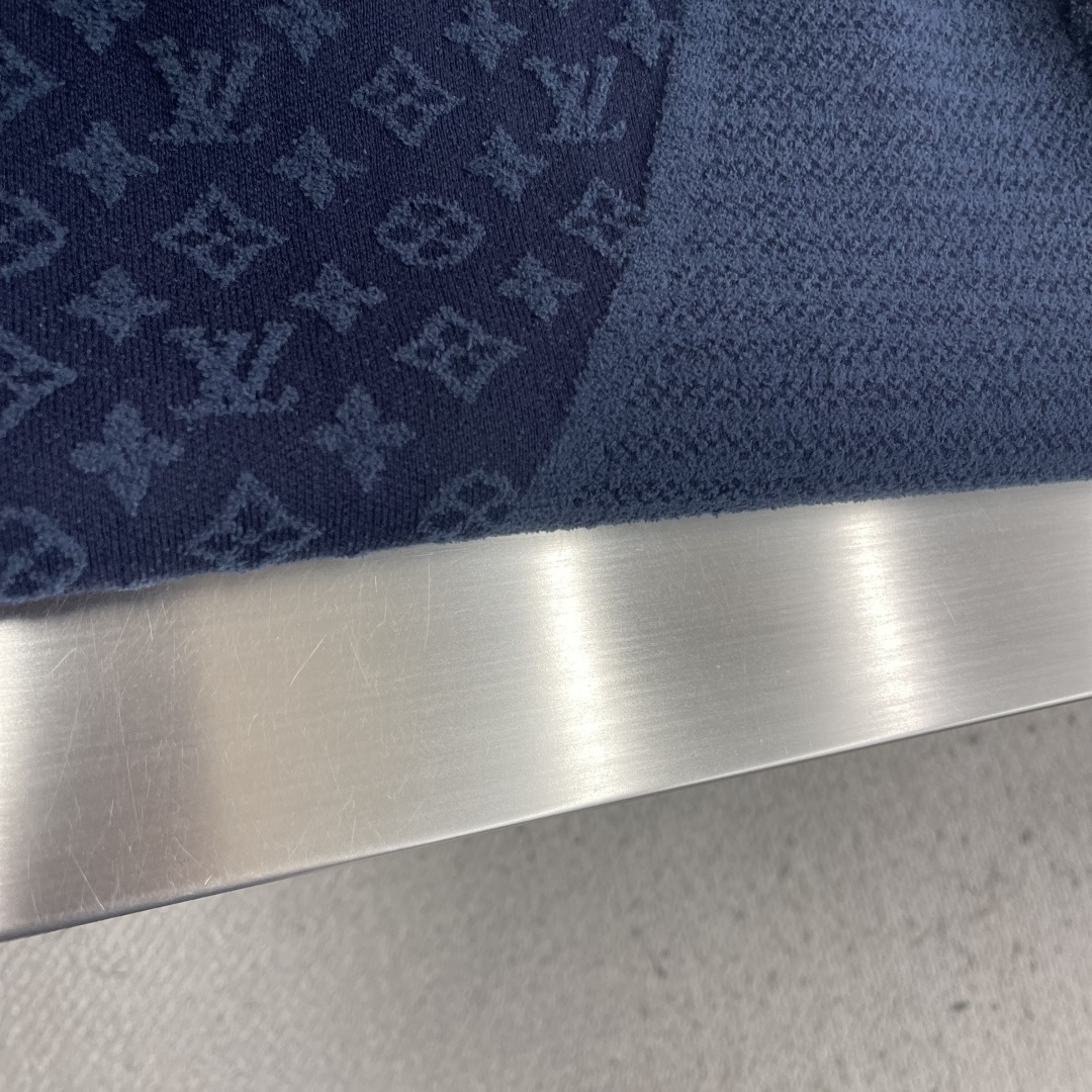 -驴牌 针织蓝色短袖 针织圆领衫针织T恤蓝色圆领，横纹浮雕针织 男女同款 码数：S M L XL尺码衣长