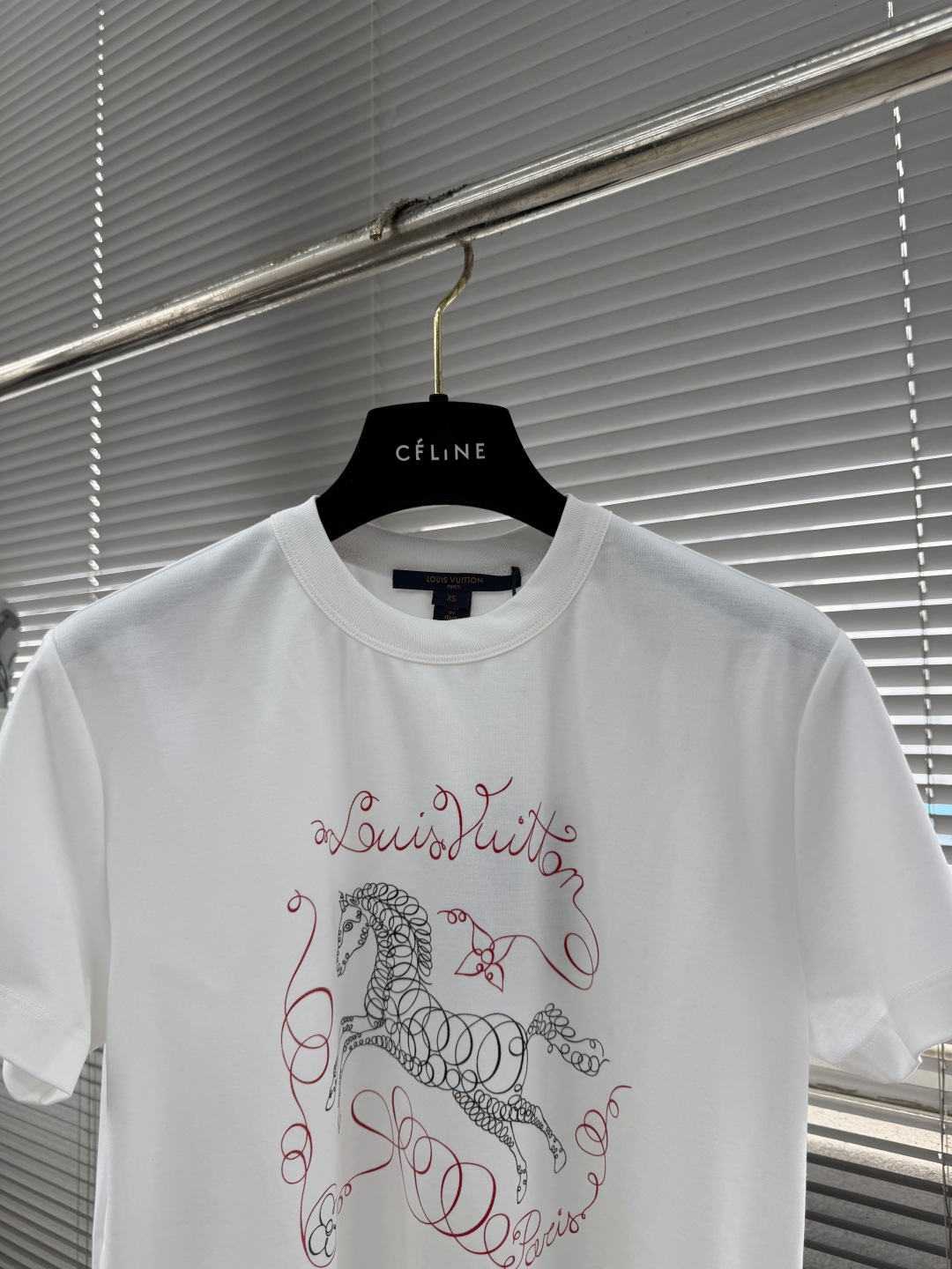 -驴牌 马年短袖春液氨棉红马刺绣T恤女款⚠️码数：XS S M L尺码衣长肩宽胸围袖长XS 57 39.