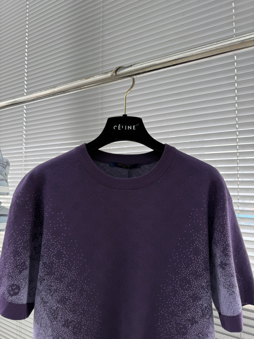 -驴牌 短袖紫色渐变字母印花圆领纯棉T恤男女同款 码数:S M L XL尺码衣长肩宽胸围 袖长S 67 