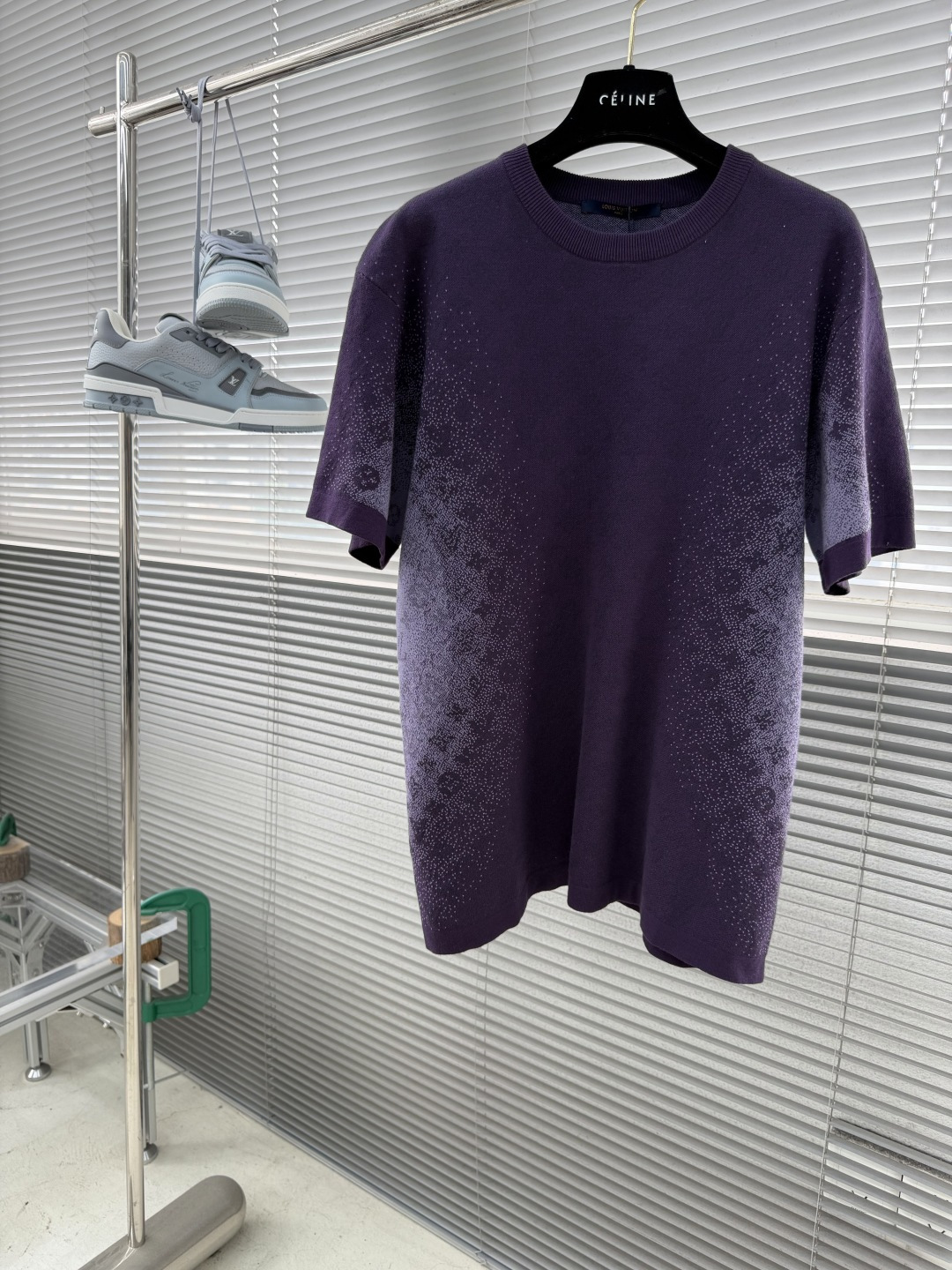 -驴牌 短袖紫色渐变字母印花圆领纯棉T恤男女同款 码数:S M L XL尺码衣长肩宽胸围 袖长S 67 