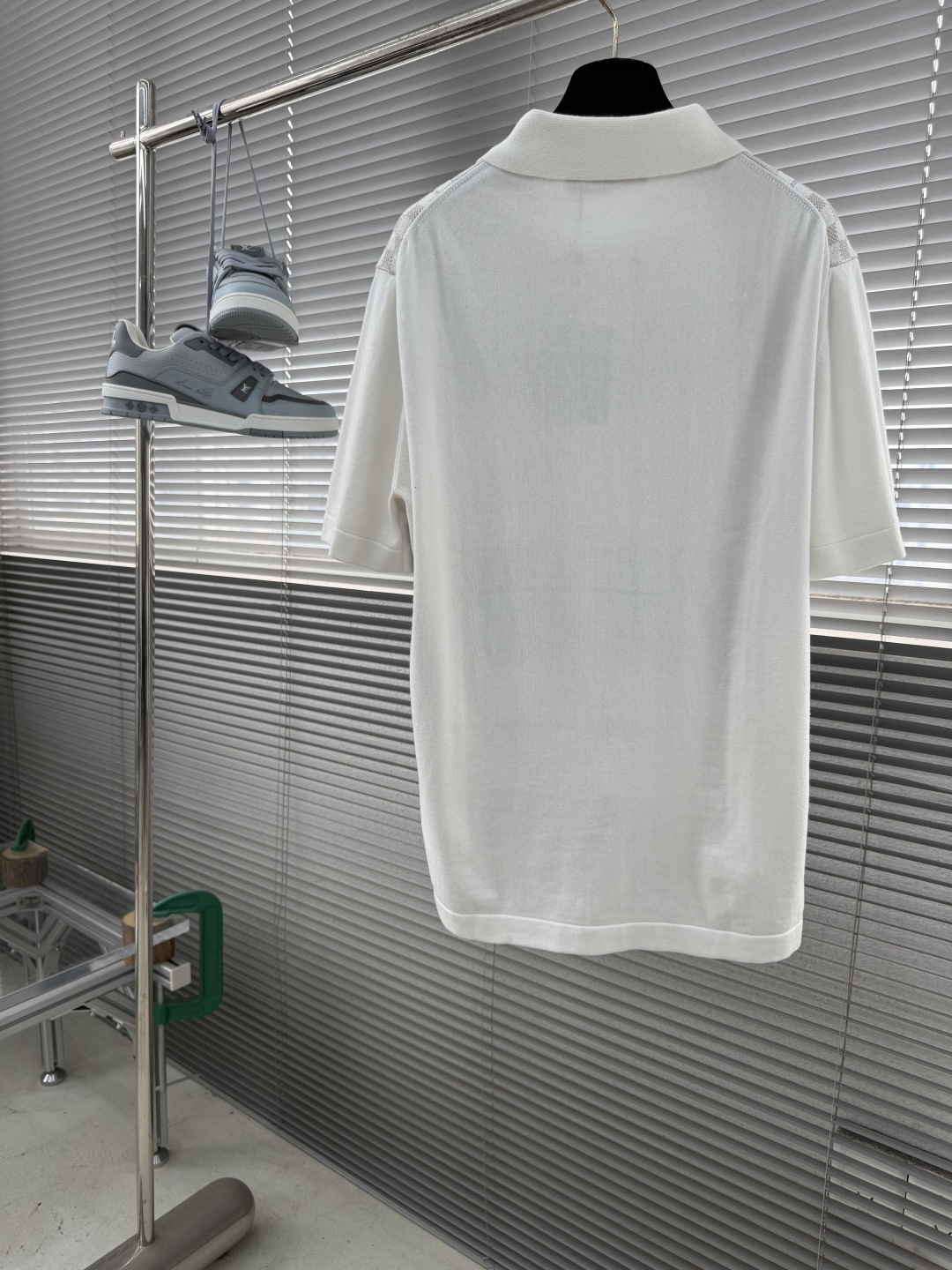 -驴牌 衬衫精纺棉提花POLO领珍珠母贝纽扣新款男女同款码数：S M L XL尺码衣长肩宽胸围袖长 S 