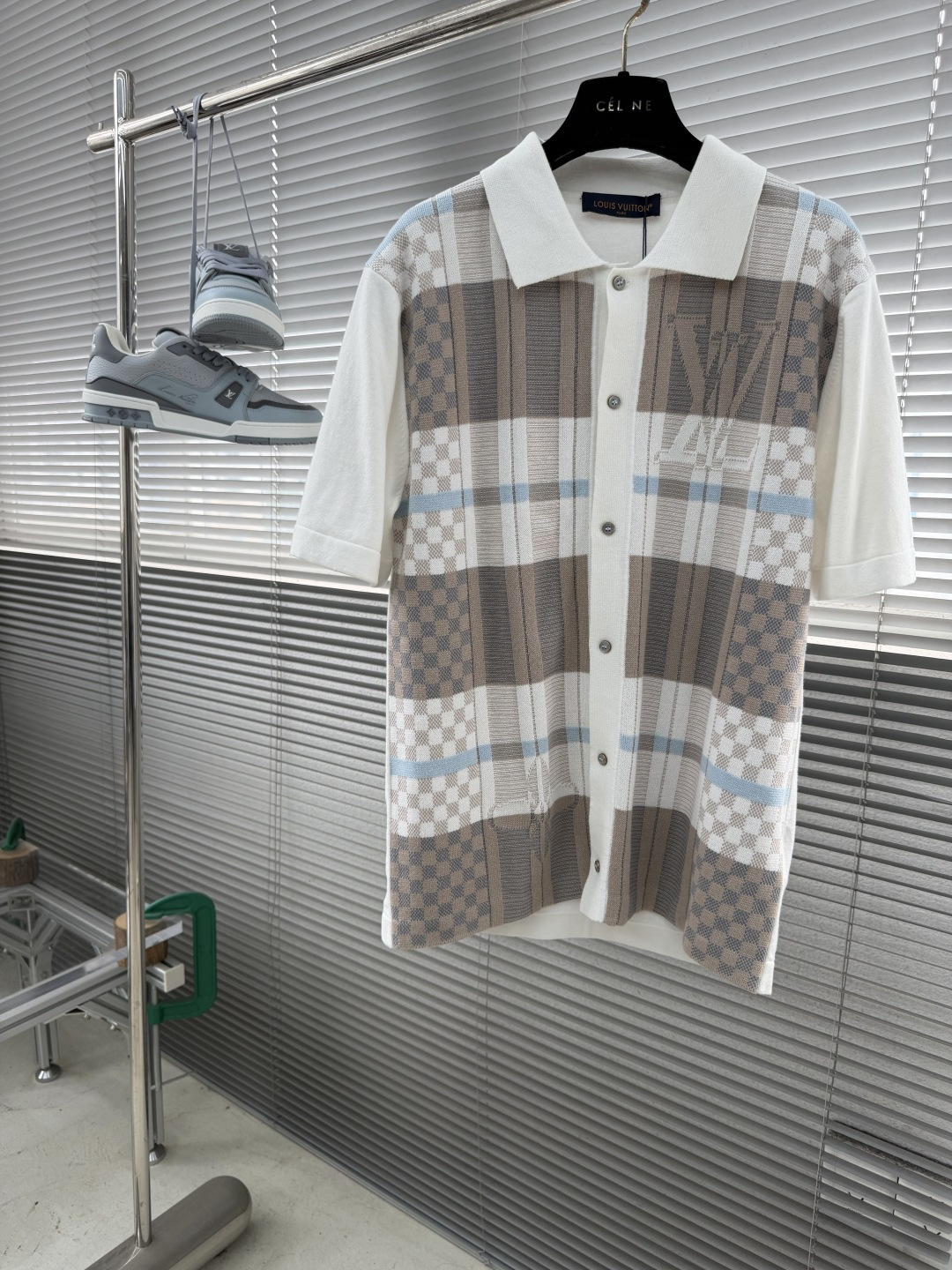 -驴牌 衬衫精纺棉提花POLO领珍珠母贝纽扣新款男女同款码数：S M L XL尺码衣长肩宽胸围袖长 S 